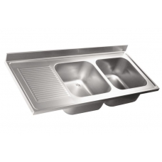 Chiuveta inox 140x60 cu 2 cuve si picrator